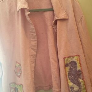 Pink Jacket with Seahorse Patch